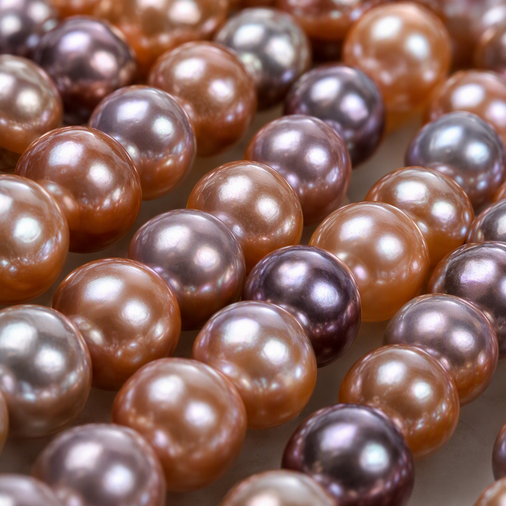 Natural freshwater pearl colored 3-4mm round bead necklace, DIY handmade jewelry material Specification image