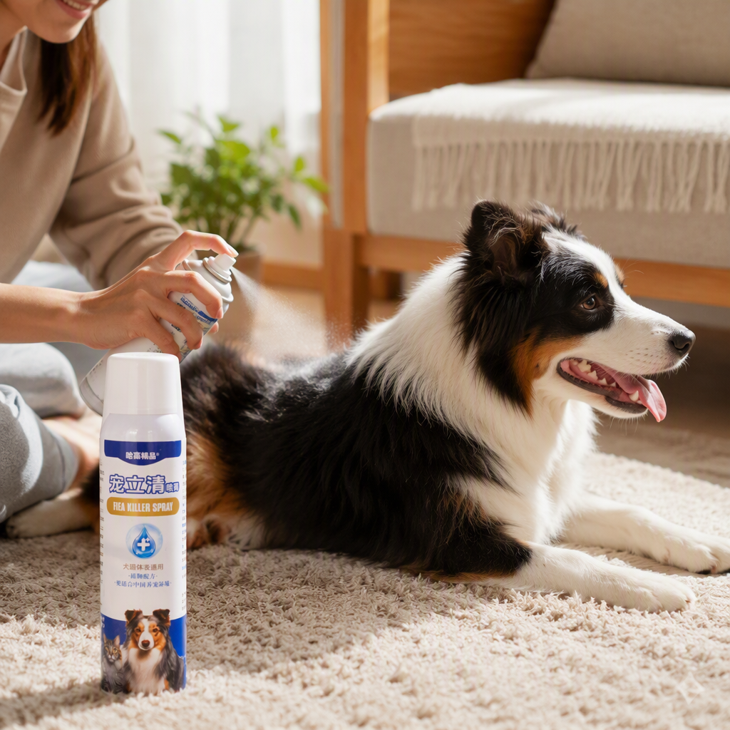 Pet insect repellent spray, white portable can, pet insect control and killing, flea and flea prevention, mosquito repellent, pet care products details Picture