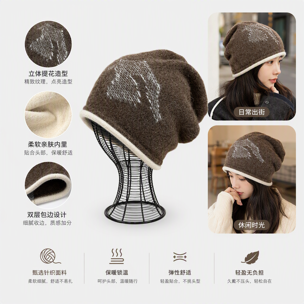 Colorful knitted hat, warm and fashionable, suitable for both men and women, versatile for autumn and winter, soft and comfortable, a trendy hat style