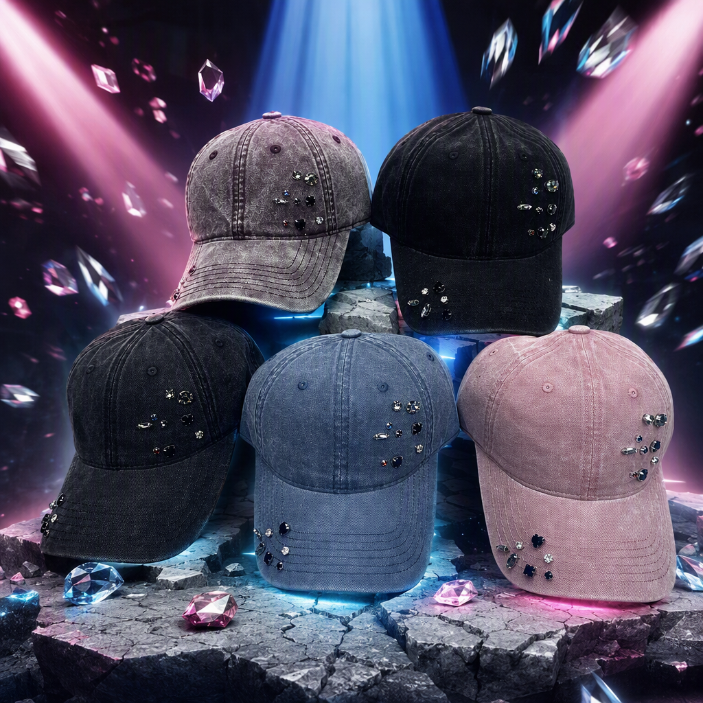 Cinco gorras de béisbol decorativas strass moda versátil sombreros casuales hombres y mujeres tendencia gorras deportivas sorteo Specification image