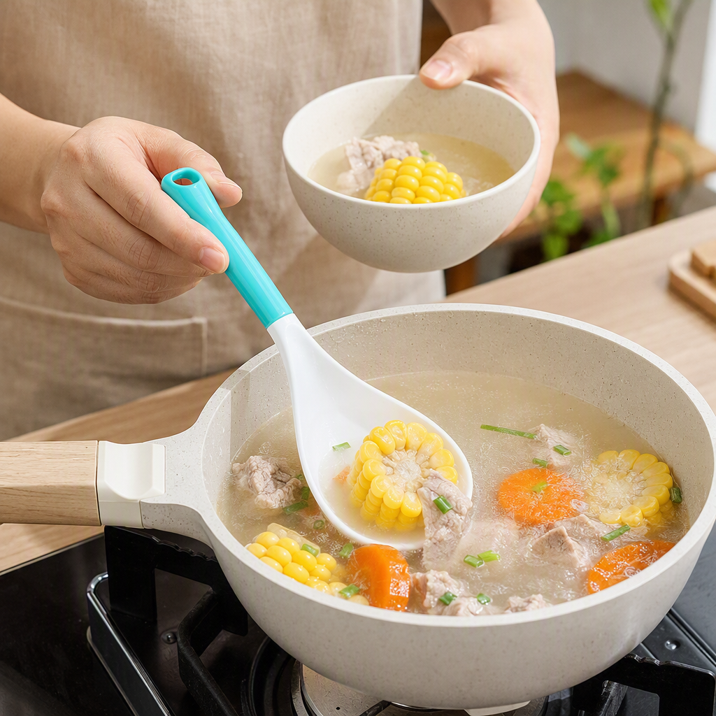 Разноцветные кухонные ложки, кухонные принадлежности, кухонные принадлежности, кухонные принадлежности, домашние инструменты details Picture