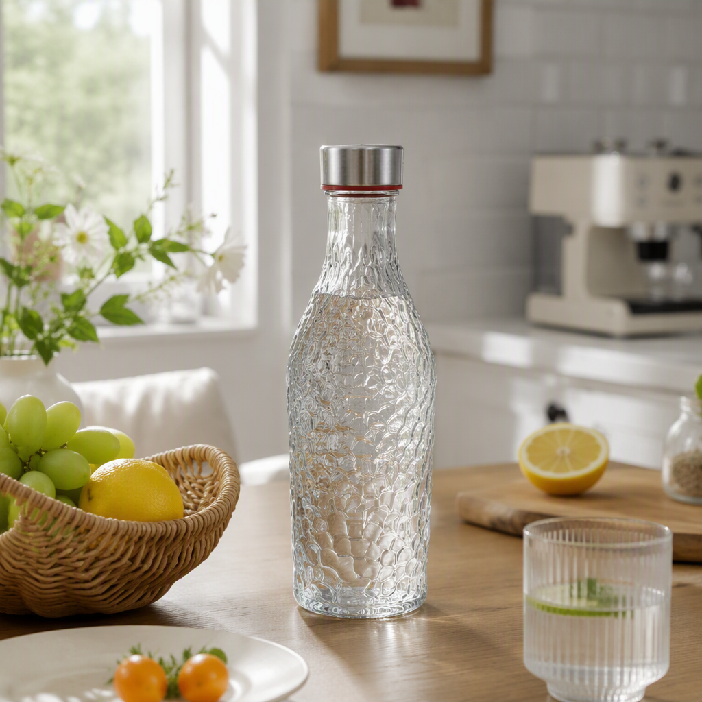 Creative transparent texture glass bottles for home decoration, storage, multi-functional kitchenware, ornaments and handicrafts details Picture