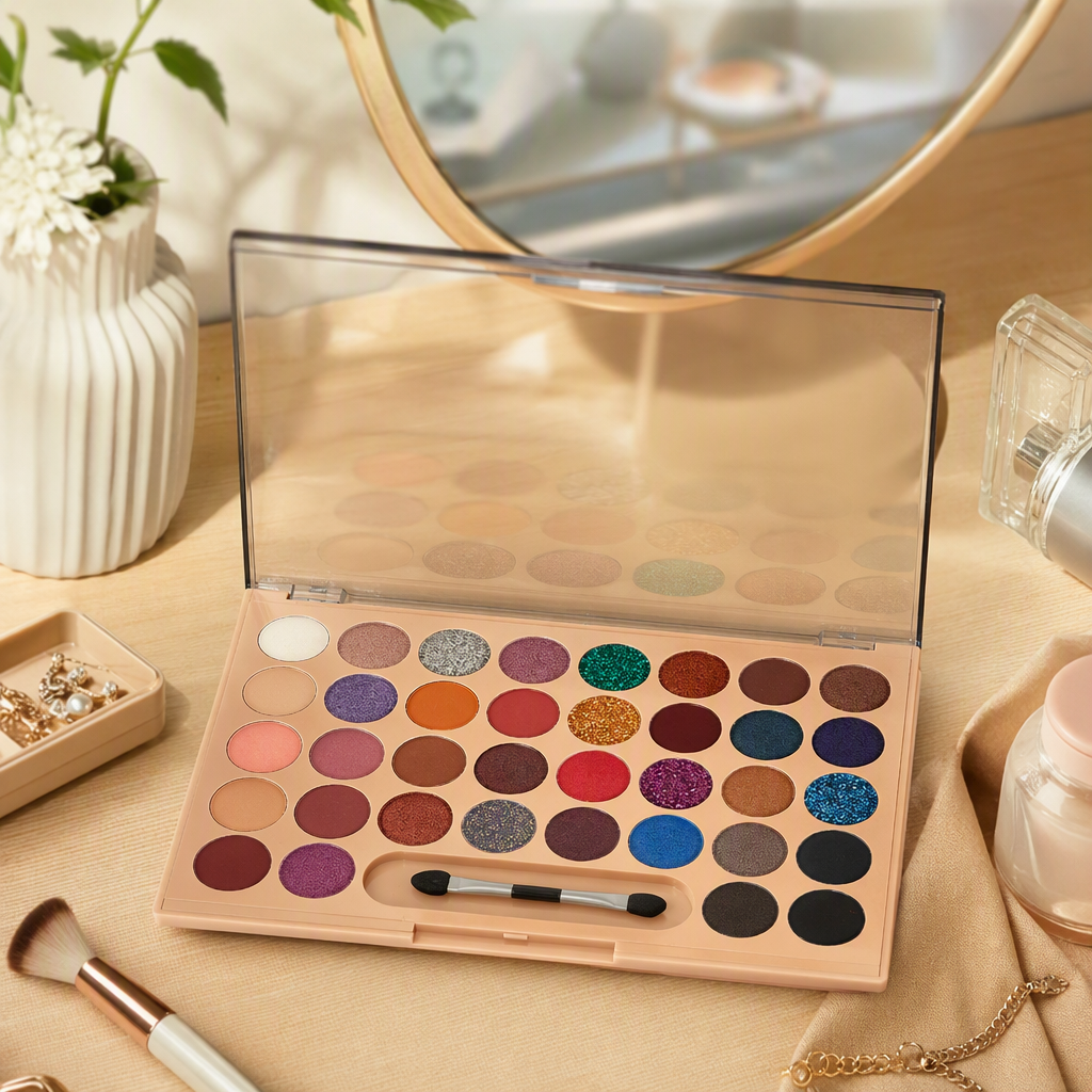 Long-lasting color-changing eyeshadow palette, multi-color matte gloss, earth tone eyeshadow palette, makeup palette, suitable for professional students and beginners