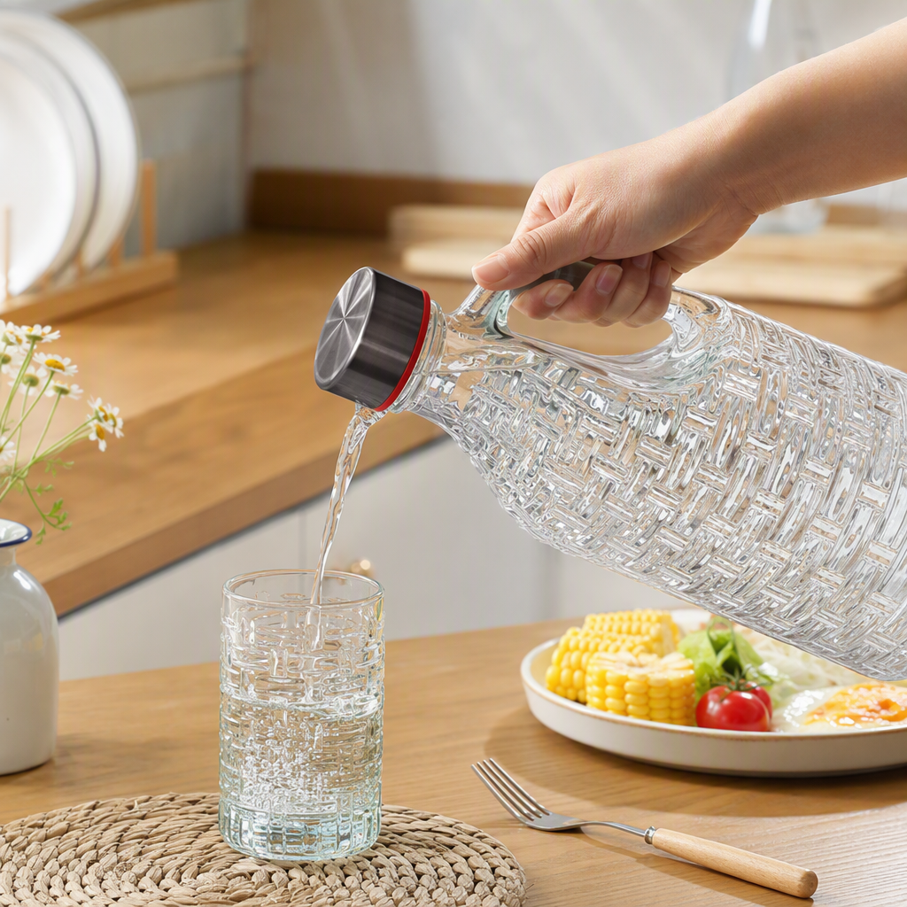 High borosilicate glass kettle with handle, heat-resistant transparent kitchenware, household teapot, tea brewing vessel details Picture