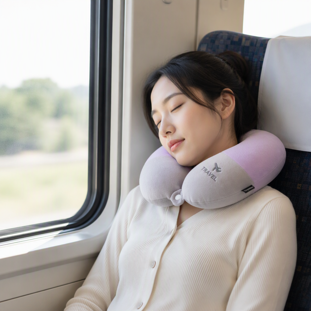Colorful U-shaped pillow, travel neck pillow, neck pillow core, neck pillowcase, comfortable and portable sleep pillow details Picture