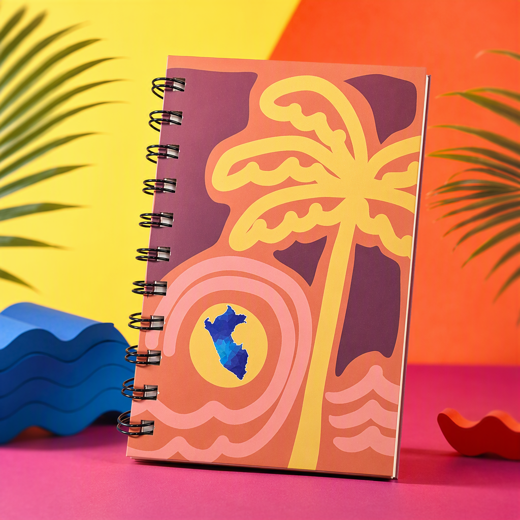 Donghu Paper Products A6 Tropical Coconut Tree Coil Notebook with Exotic Style Specification image