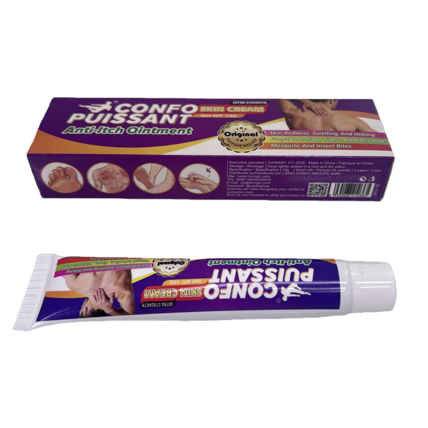 The skin problem diagram of the purple packaging outer box of Kangfupu Isan Anti-itching Ointment is an original and genuine product Item Picture