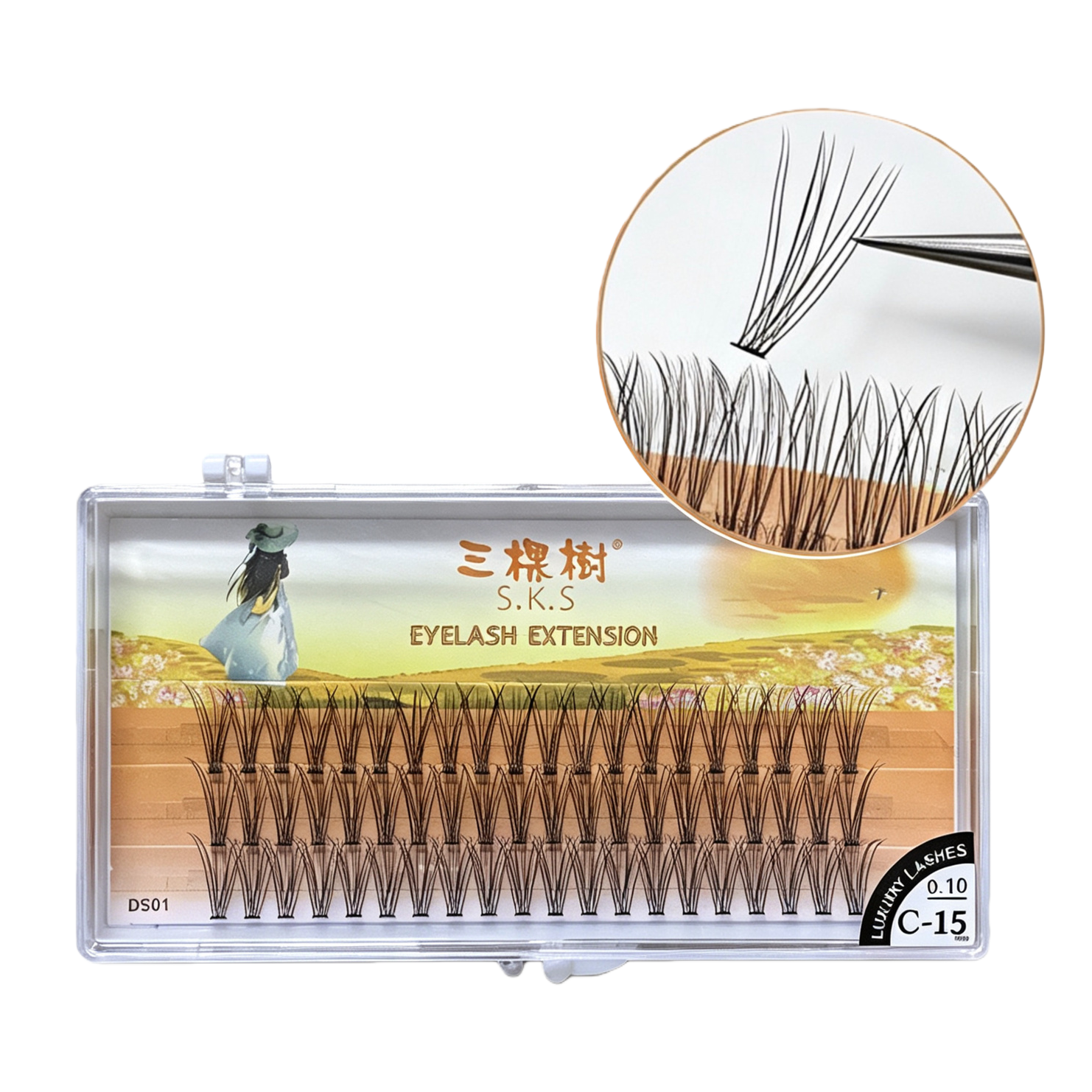 Three trees S K S eyelash box 10D curly hacia arriba pestañas postizas natural grueso duradero belleza herramienta Item Picture