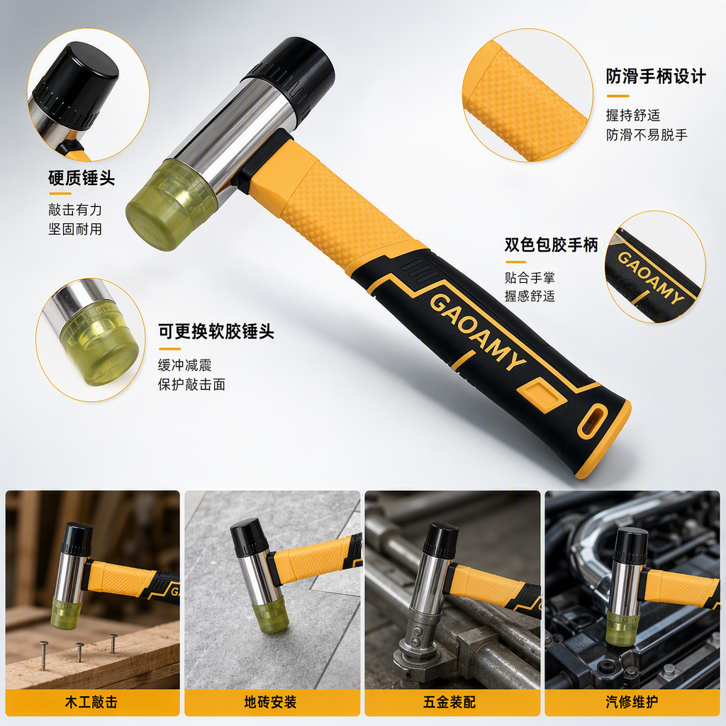 Multi-functional hand hammer, metal hammer, practical tool, home repair, woodworking nails, nail hammer Specification image