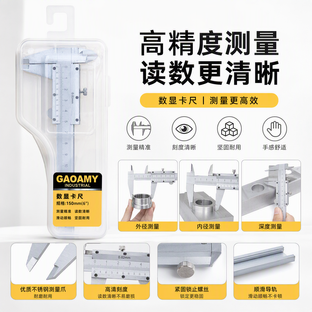 Multi-functional dial caliper digital display vernier measuring tool, precision industrial-grade parts inspection instrument details Picture