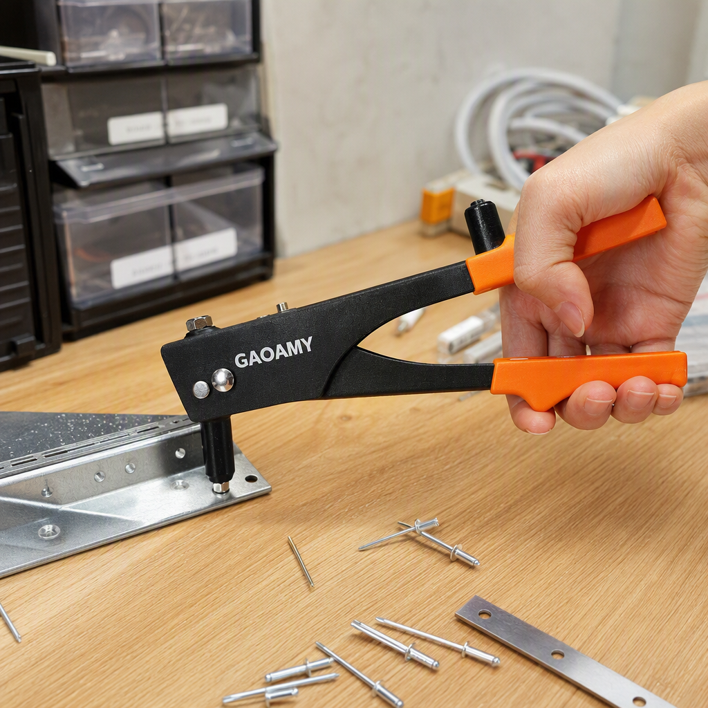 The multi-functional manual riveting gun, fitter's tool, metal riveting equipment, maintenance parts and toolbox are used in conjunction