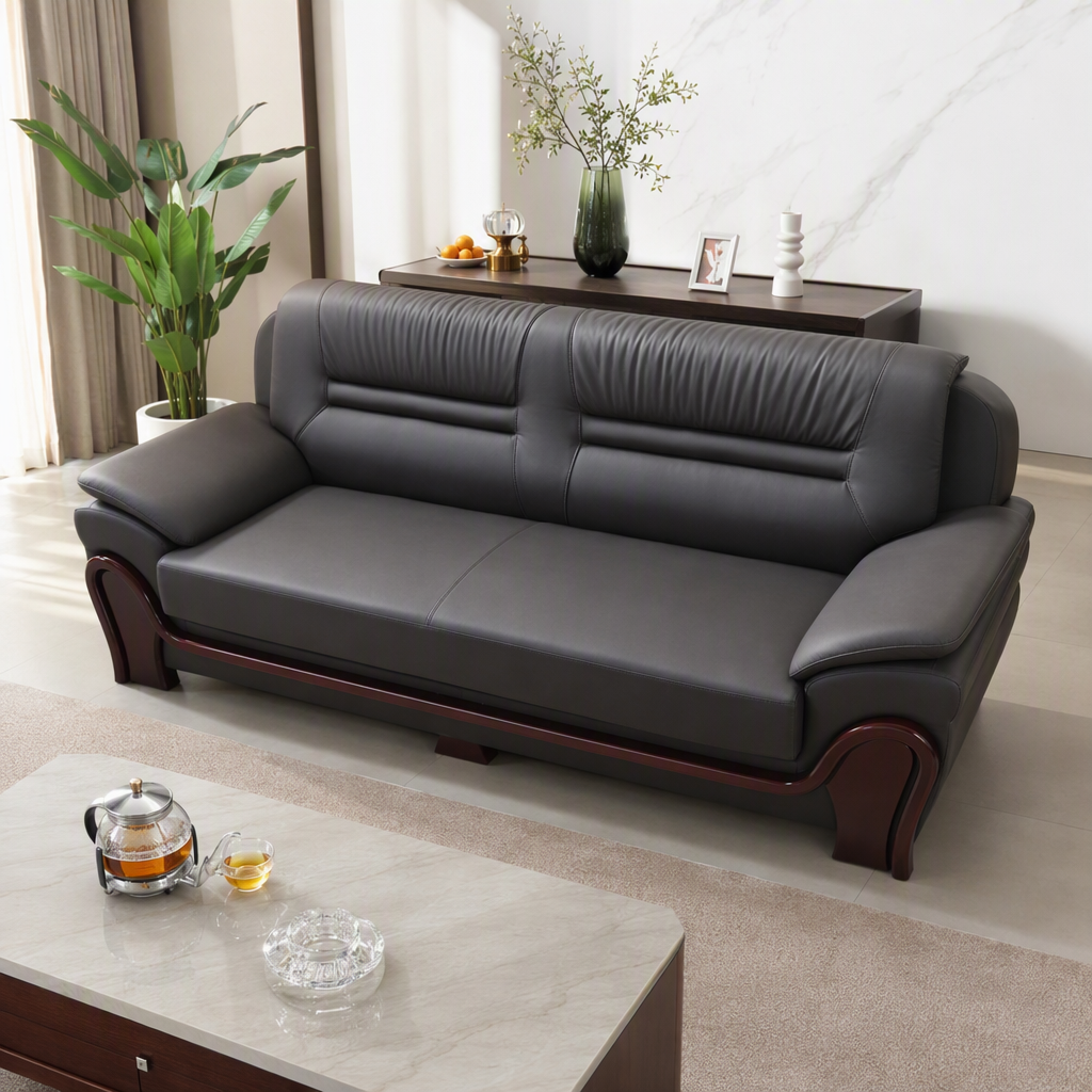 High-end leather sofa living room furniture, modern and simple, multi-color, detachable and washable, comfortable and casual combination Specification image
