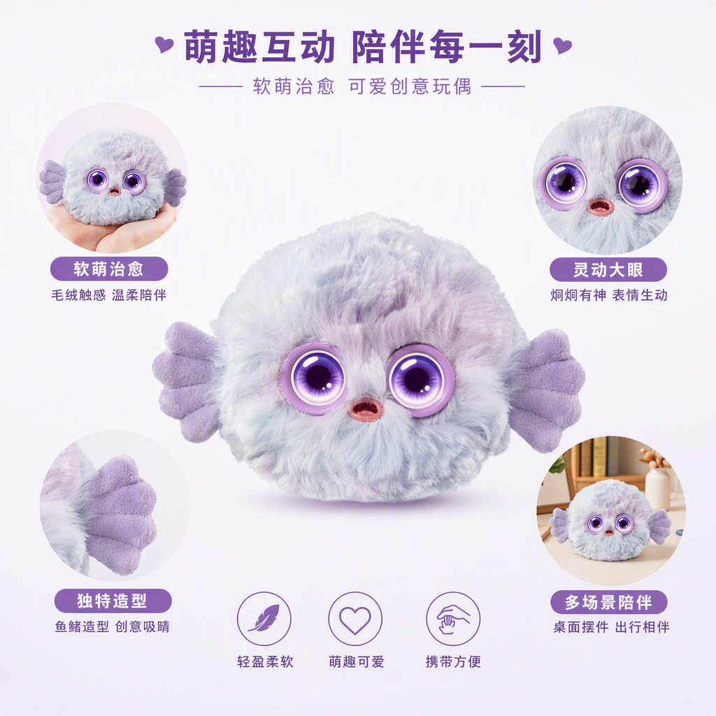AI智能毛绒玩具全球对话新款AI智能通用玩具送给的儿童生日礼物毛绒玩具公仔玩偶155342602