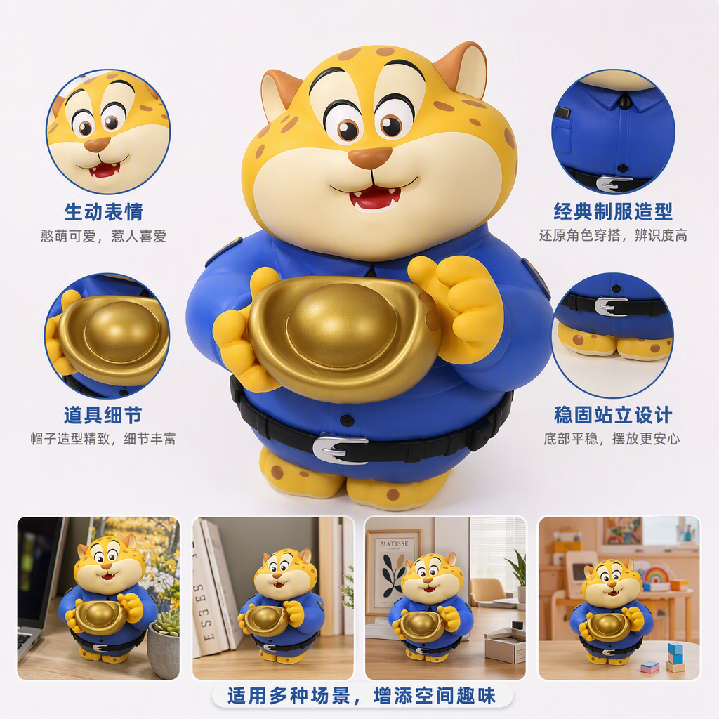 Disney Zootopia series Leopard Cop "get rich overnight" figurine Specification image
