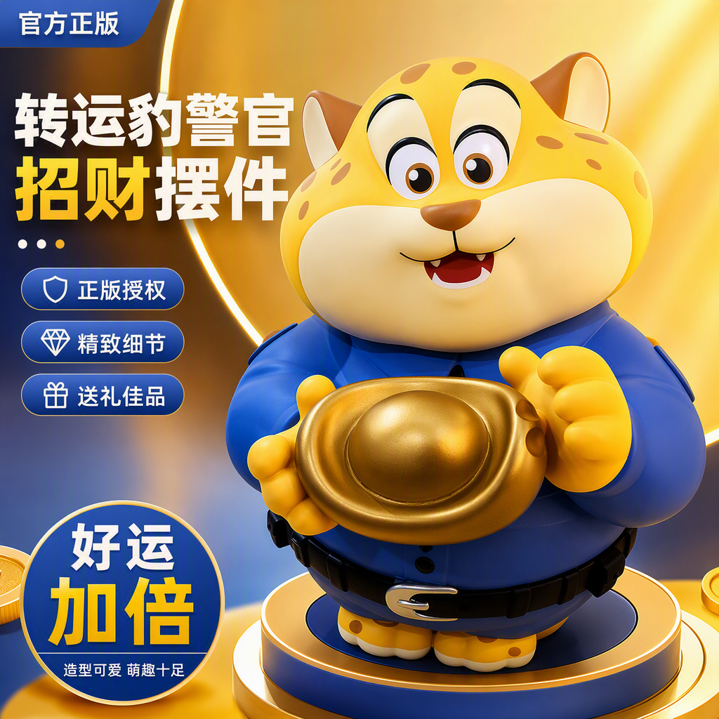 Disney Zootopia series Leopard Cop "get rich overnight" figurine details Picture