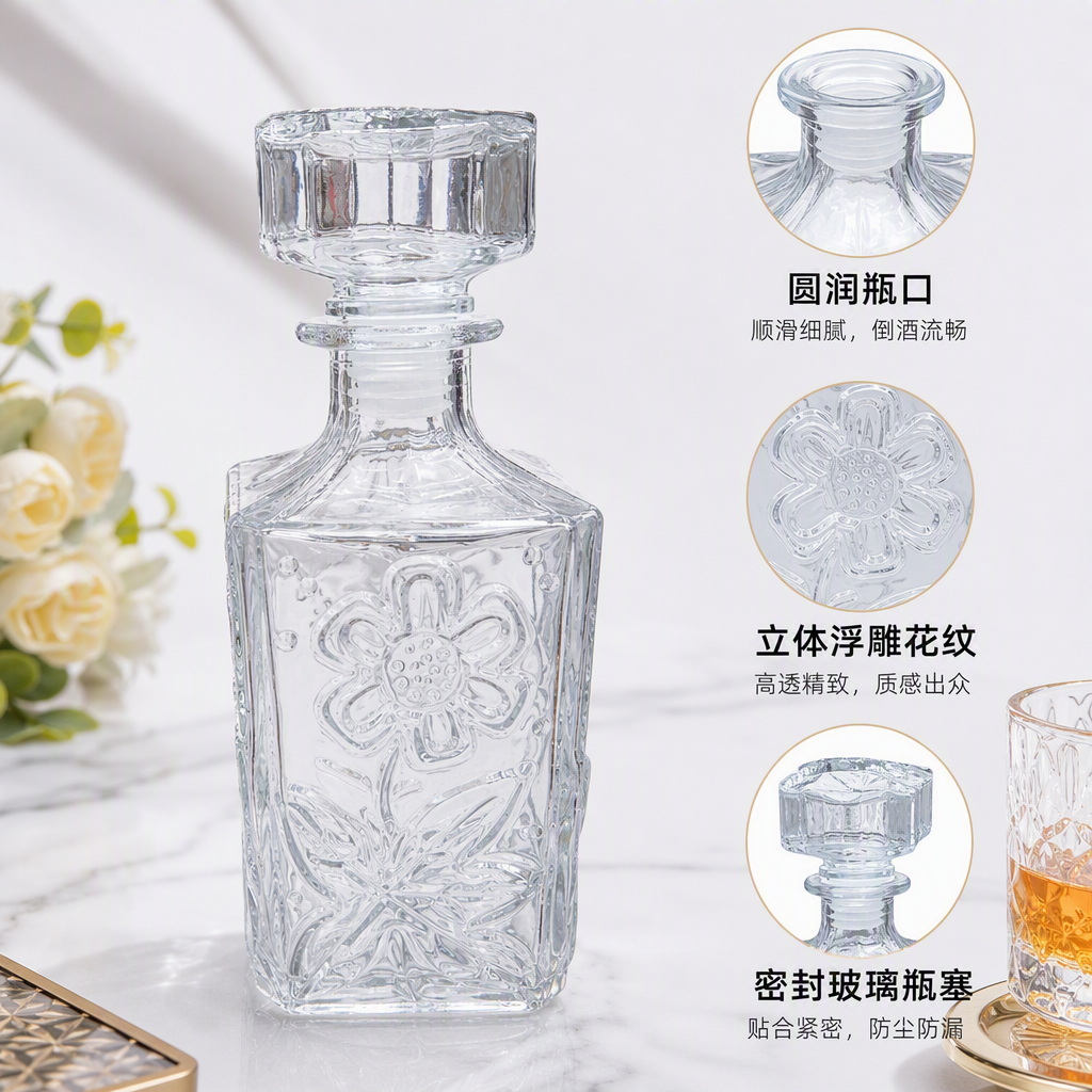 Fresh and transparent glass vase, simple and modern flower arrangement, home decoration item, creative flower vessel