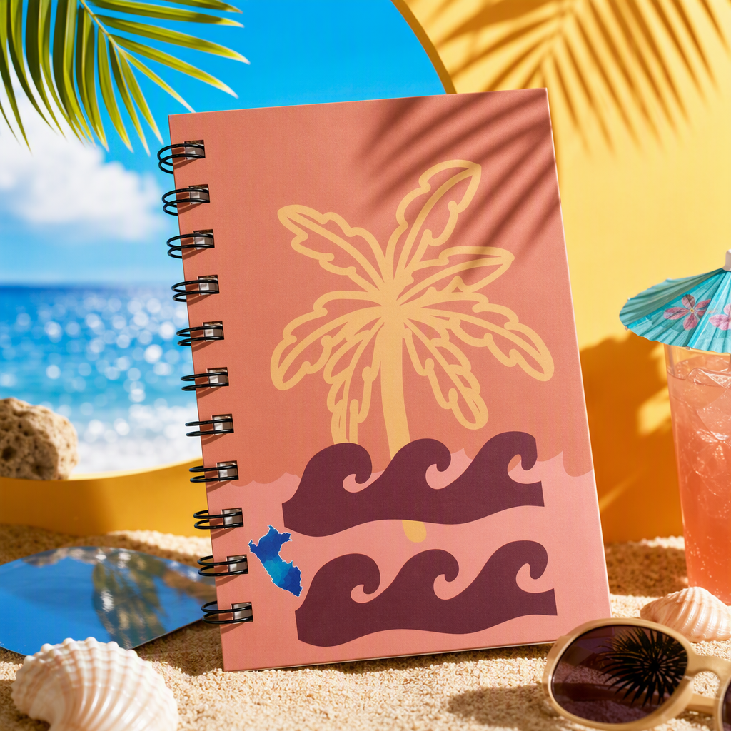 Donghu Paper Products A6 Summer Island Style Coil Notebook, Artistic and Simple Notebook Specification image