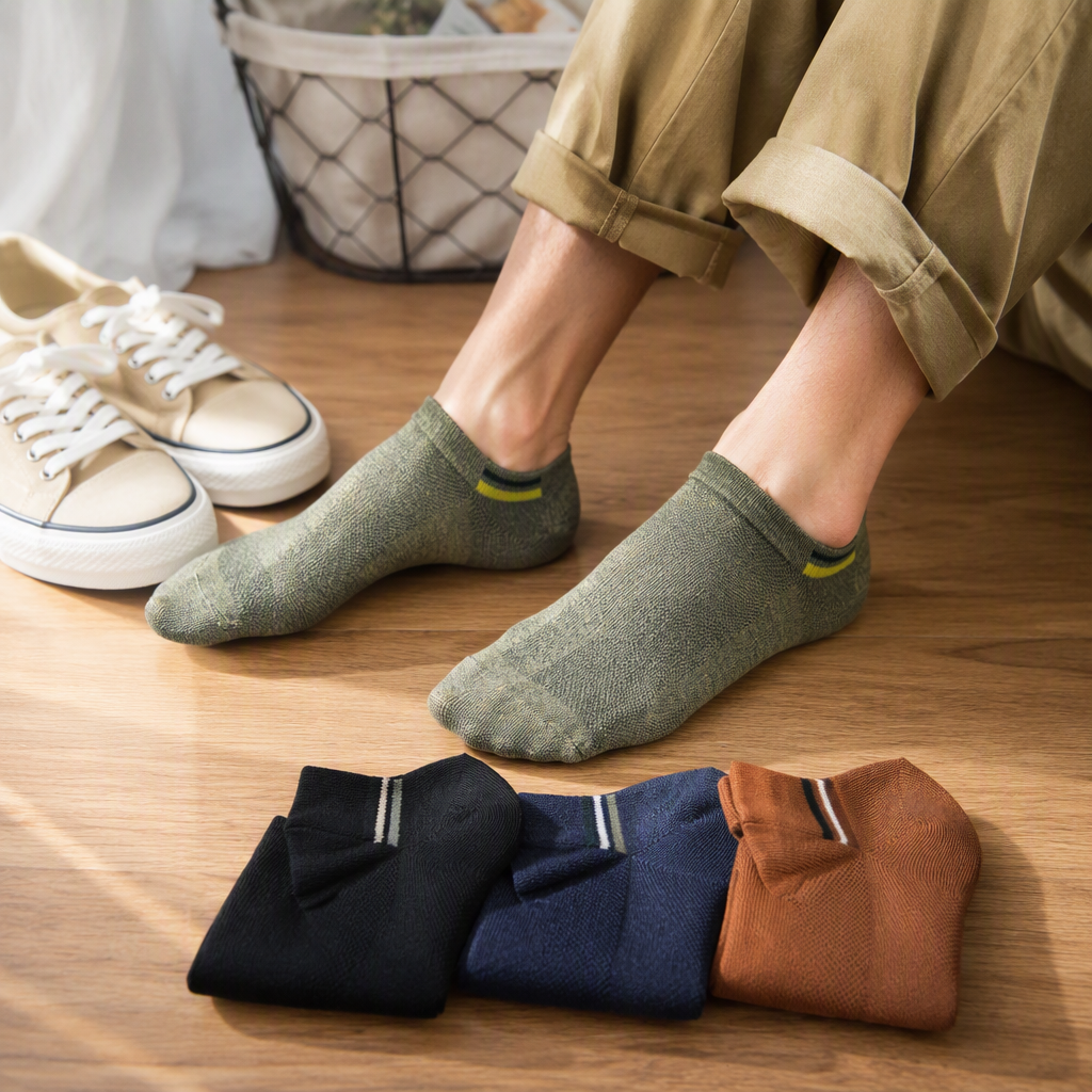 Four pairs of fashionable and colorful short socks in multiple colors, versatile casual sports socks, trendy and versatile for both men and women details Picture