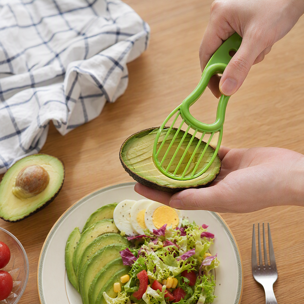 Multifunción aguacate slicer herramientas de cocina verde fruit cutting artifact operación fácil portátil y práctico details Picture