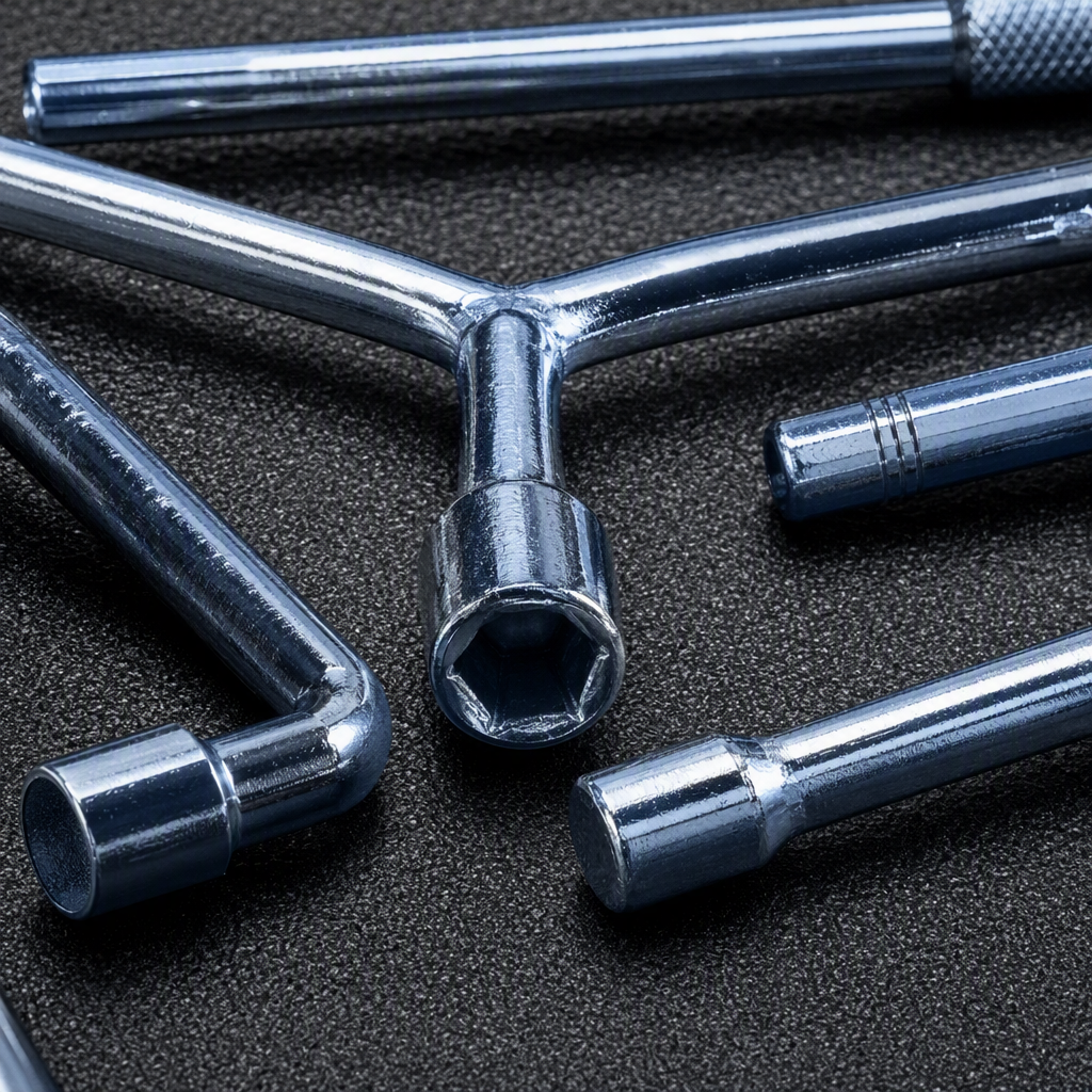 Multi-functional metal wrench, manual tool, durable maintenance and repair, hardware accessories, silver model Application Scenario