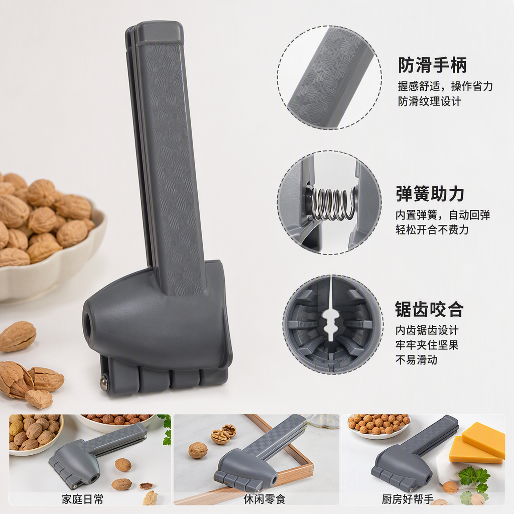 Walnut tongs are sturdy and durable, handheld kernel opening tools, kitchenware, and practical household fixtures