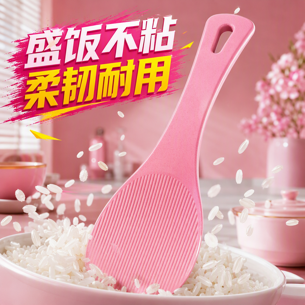Cuchara de arroz de cerámica rosa vajilla de cocina cuchara de sopa cuchara de arroz cuchara de postre resistente al calor durable simple moda Specification image