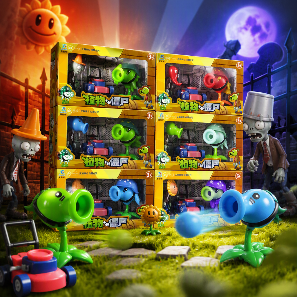 Plantas vs zombies divertidos juegos de juguetes para niños puzzles modelo ensamblado colección regalos Specification image