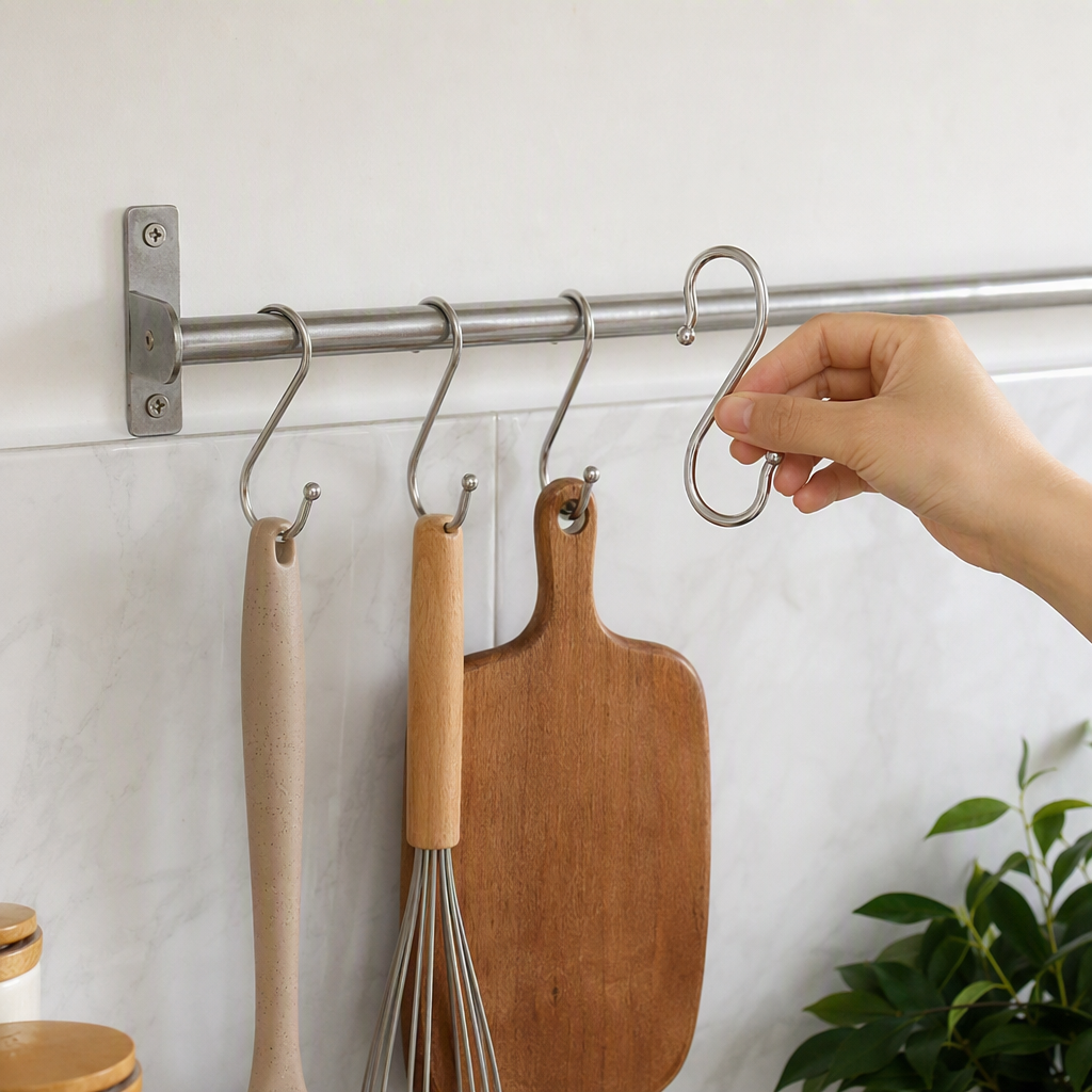 Multifunctional metal S hook strong wall hanging closet hook cocina baño almacenamiento gancho simple y duradero details Picture