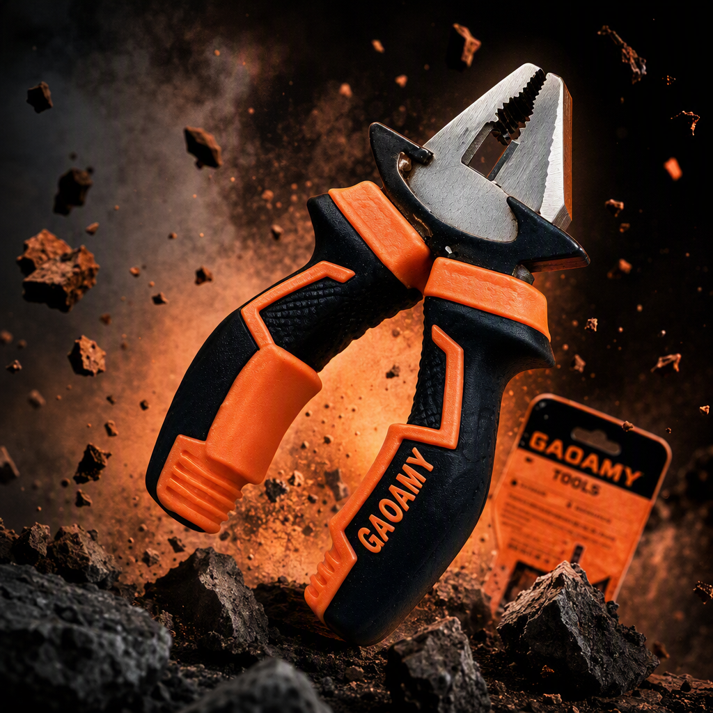 Multi-functional wire cutters, household and industrial hardware tools, durable steel, manual repair, clamping pliers details Picture