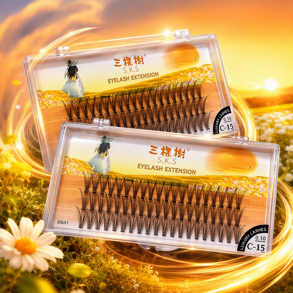 Three trees S K S eyelash box 10D curly hacia arriba pestañas postizas natural grueso duradero belleza herramienta Specification image