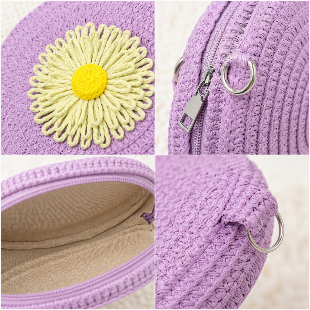 Colorful crochet flower handbag, hand-woven bag, Korean-style casual bag for women, coin purse, gift and promotional items Application Scenario