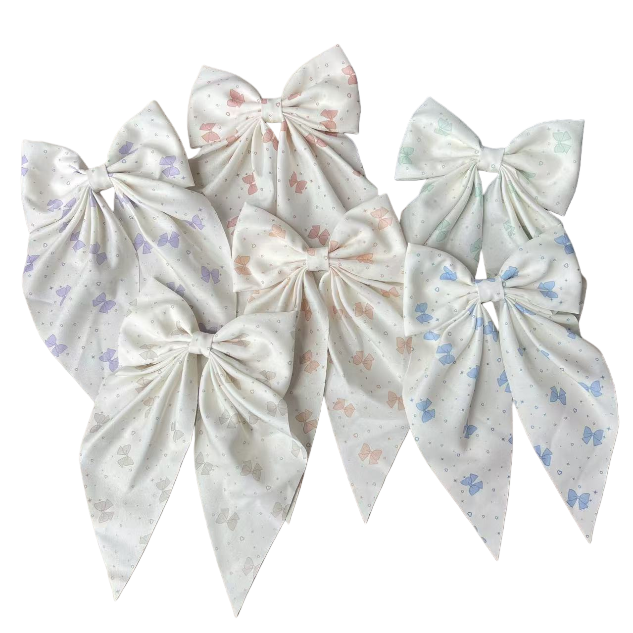 Butterfly-printed children's long float spring clip, girls' fresh and small summer versatile large hair clip, fabric hair clip headwear Application Scenario