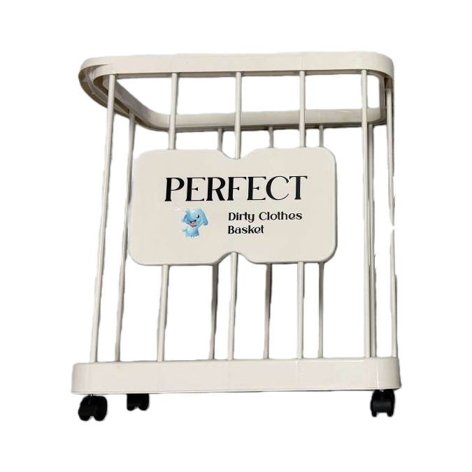 A large-capacity portable and simple, fashionable multi-functional storage box for home organization and storage with wheels in off-white color Item Picture