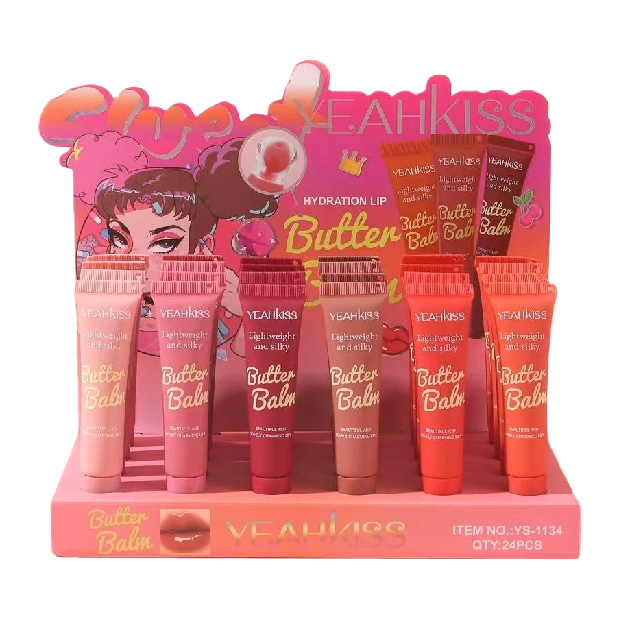 YEAHKISS multicolor lip balm set rosa expositor expositor tubo hidratante hidratante lip gloss combinación Item Picture