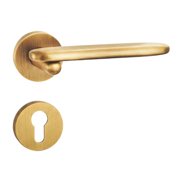 The golden door handle with lock core cover is rust-proof and durable. It is a high-quality and well-matched design for home interior door decoration accessories Item Picture