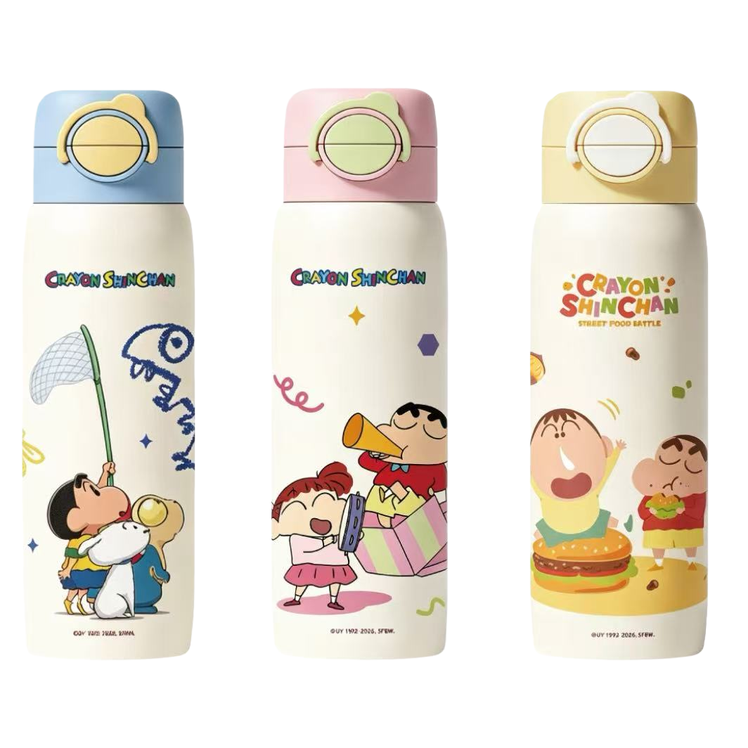 【OSEO】26Q3#0267 Crayon Shin-Shin Cloud Double Drinking Insulated Cup, Cute Stainless Steel Insulated Cup for Girls, heat-insulating cup Application Scenario