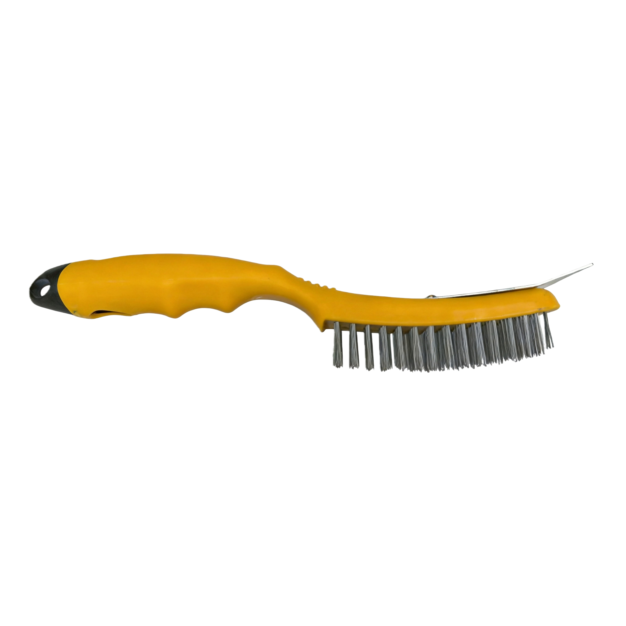 The multi-functional metal cleaning brush has a sturdy and durable handle. It is a household repair and cleaning brush Item Picture