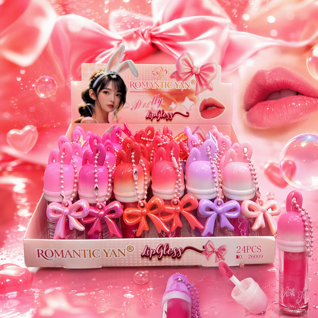 Rosa conejo estilo lip gloss caja de almacenamiento caja de organizador cosmético portátil lindo estilo de corazón de chica caja de regalo Specification image
