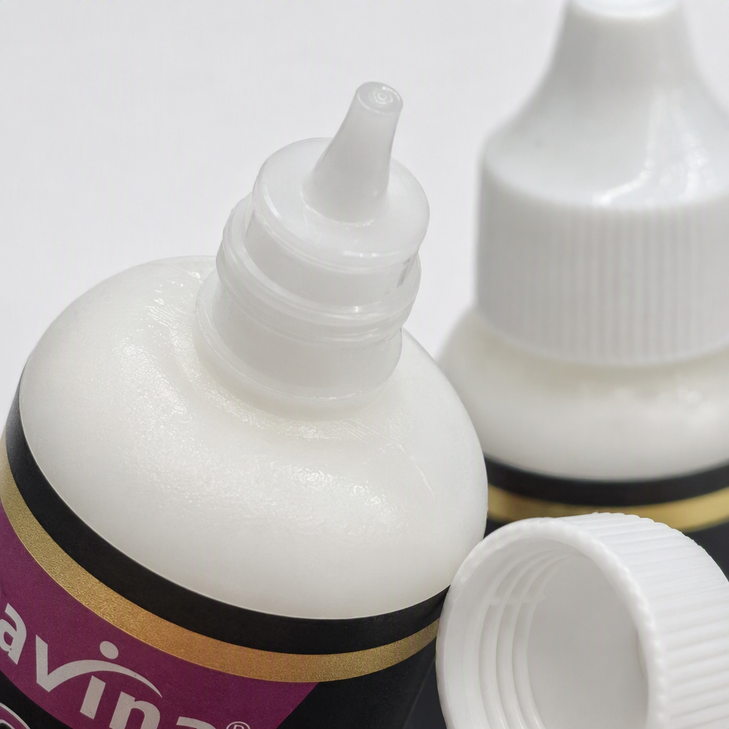 Black gold border label, purple characters, white dropper cap, double-bottle glue bonding, hair repair gel adhesive Application Scenario