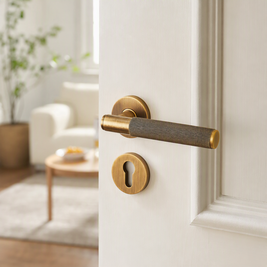 Top golden door handle moderno y minimalista interior handle decorativo para el hogar hardware accesorios boutique design details Picture