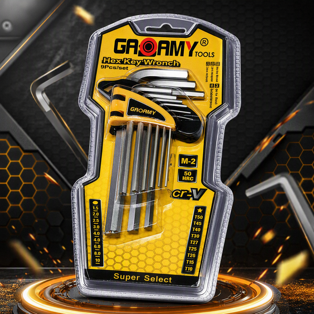 Durable steel manual Allen wrench, hardware repair tool, multi-specification portable set, suitable for household and industrial use