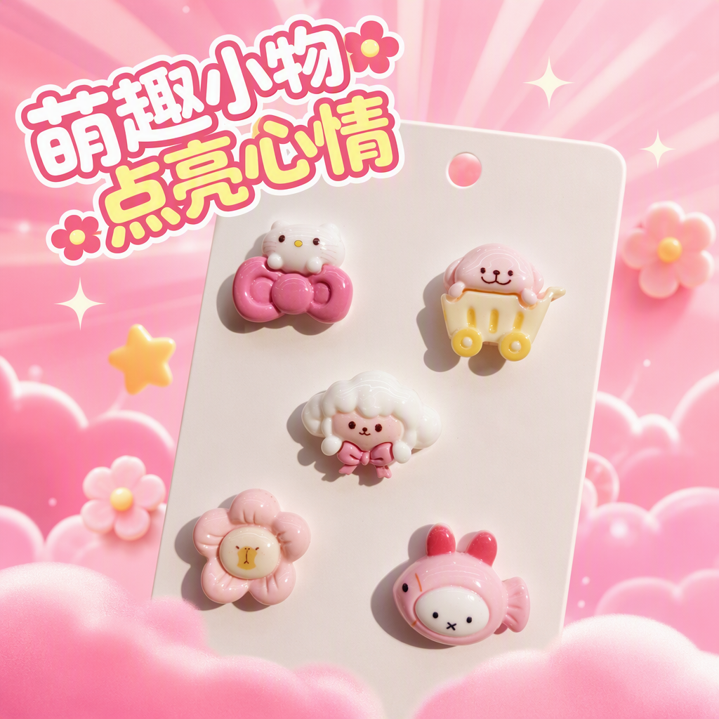 Cute pink cartoon badge set varios creativo personalidad decoraciones regalo estudiantil colección paquete correo Specification image
