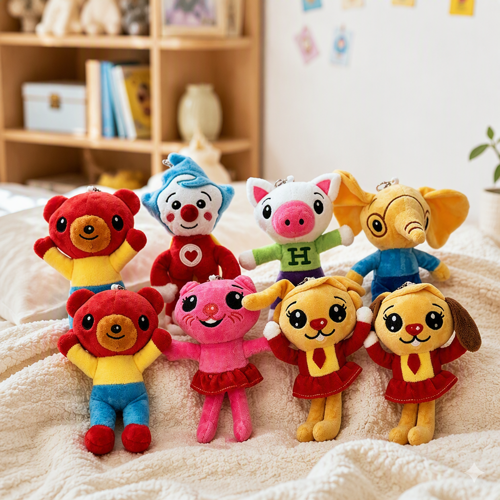 Cross-border bestsellers Plimplim clown plush toys, cartoon magicians, clown pig rabbit cat elephant figurines, colorful plush toys, cute figurines, pillow dolls, children's dolls, soft and adorable plush toys, gift items details Picture