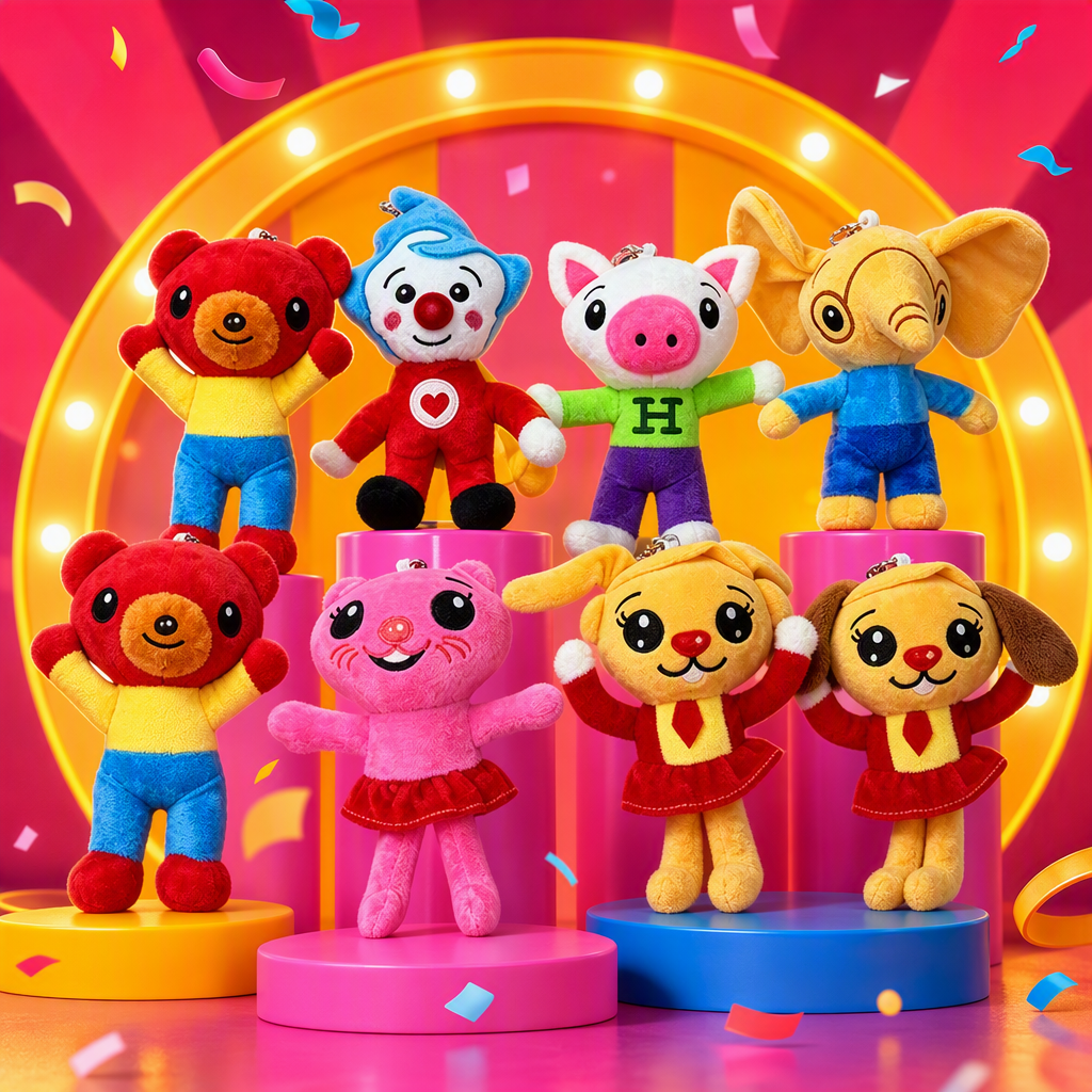 Cross-border bestsellers Plimplim clown plush toys, cartoon magicians, clown pig rabbit cat elephant figurines, colorful plush toys, cute figurines, pillow dolls, children's dolls, soft and adorable plush toys, gift items Application Scenario