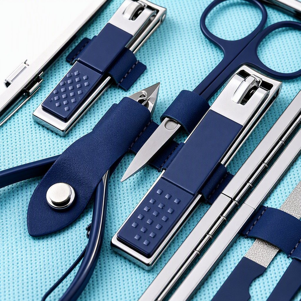 Herramientas de cuidado de uñas multipiece azul blanco fondo degradado manicura pinzas limas pinzas accesorios de belleza uñas Application Scenario