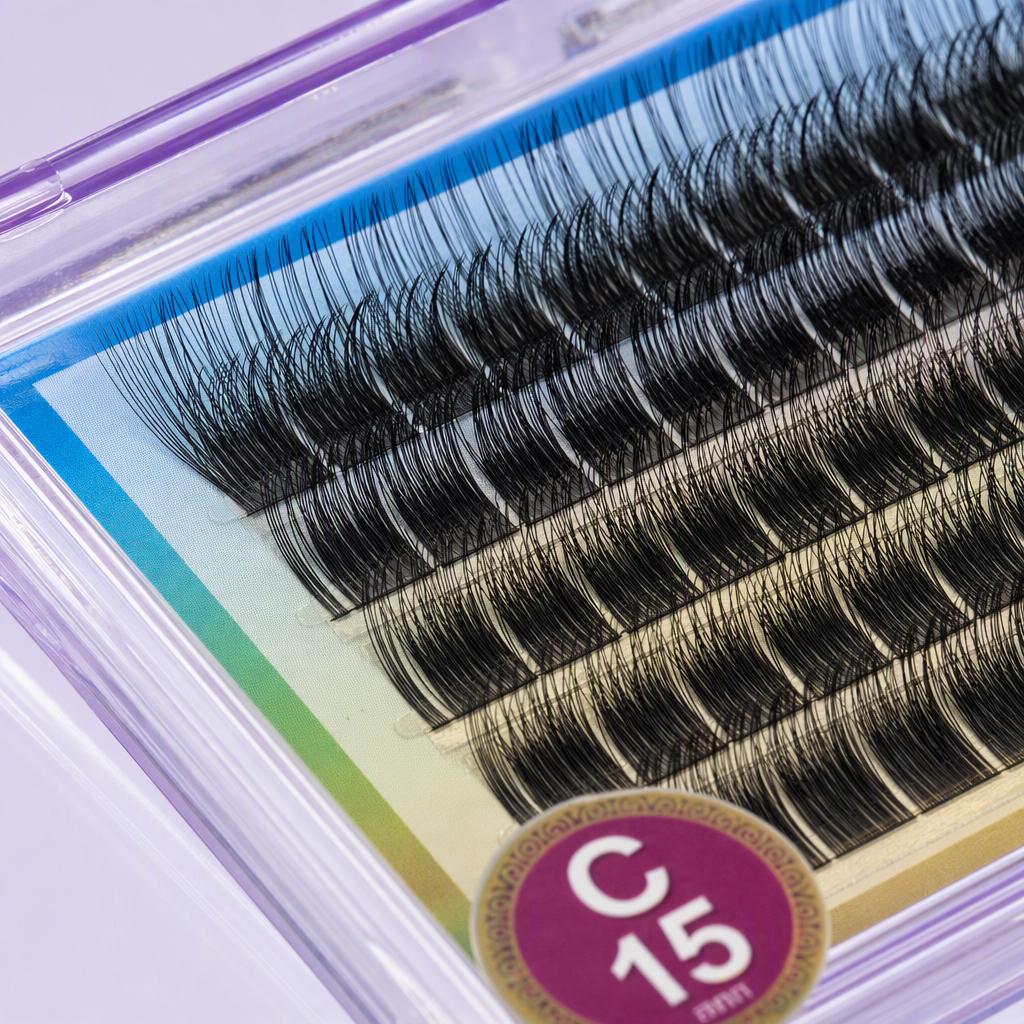 navina brand transparent plastic box thick black upturned false eyelashes DN601 C roll 15mm natural and long-lasting makeup accessory Application Scenario