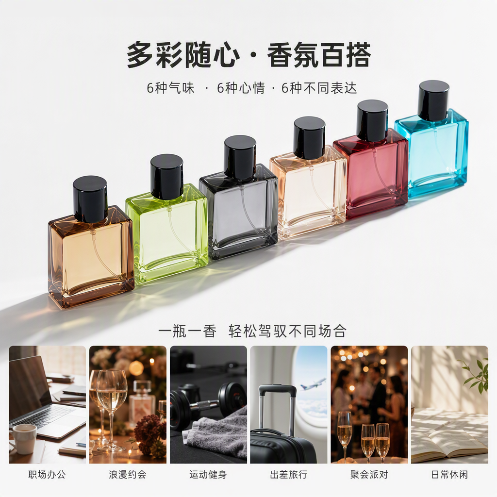 Nueva botella de perfume trapezoidal con tornillo de color 30ml