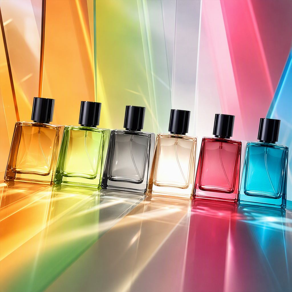 Nueva botella de perfume trapezoidal con tornillo de color 30ml Specification image