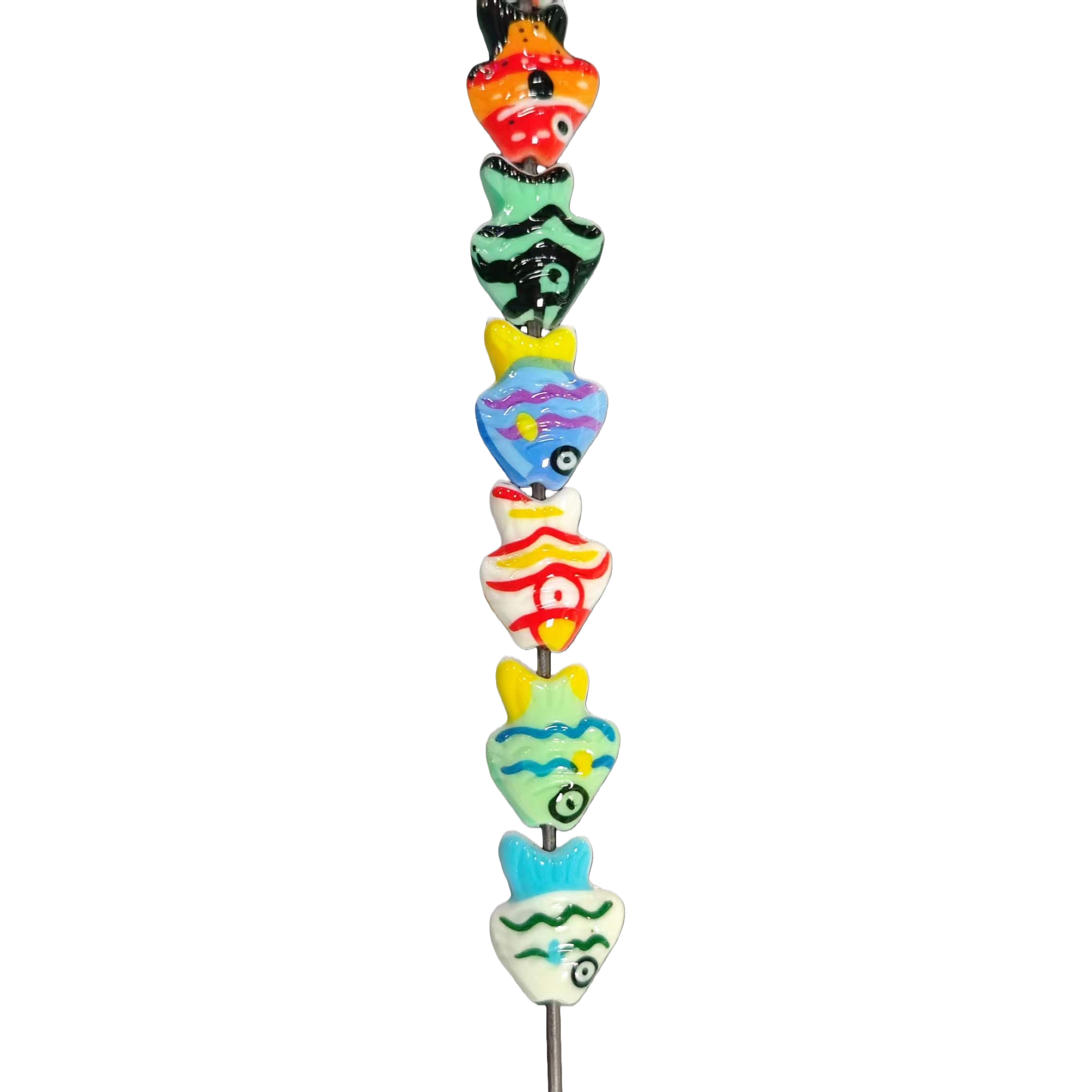 Colorful fish-shaped beaded bracelet, necklace accessory, DIY material, creative handcrafted jewelry accessory, decorative item Item Picture