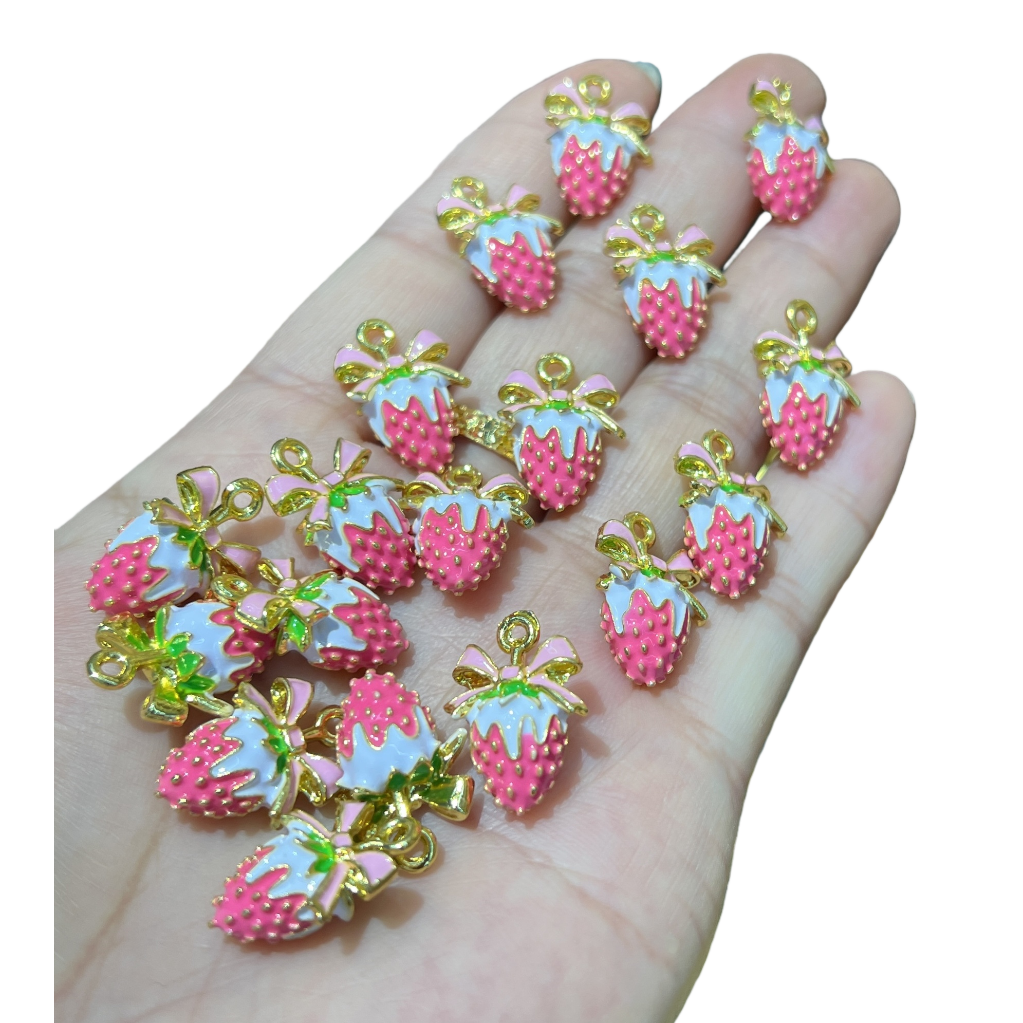Pink strawberry-shaped pendant, sweet, cute and fashionable accessory, couple necklace, girl gift and accessory Item Picture